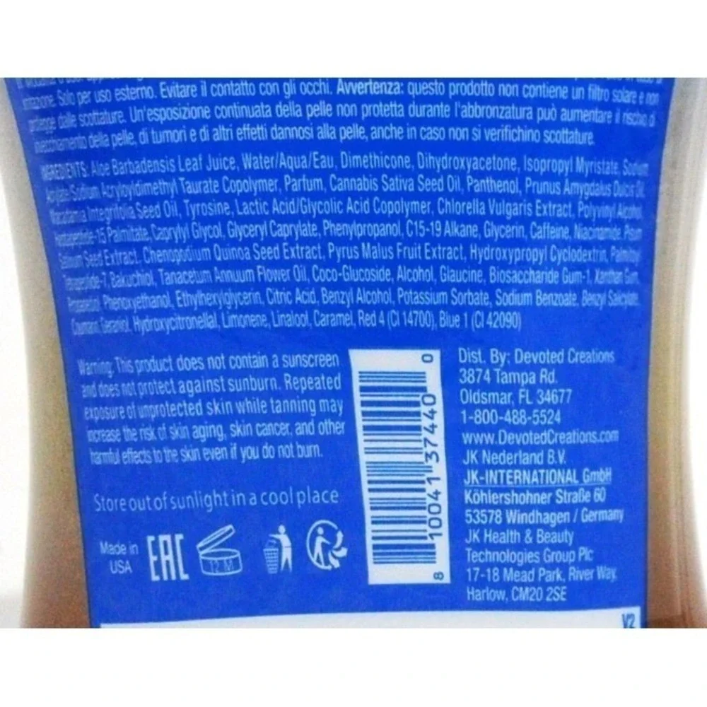 Devoted Creations Beyond The Beach Intensly Dark Tanning Lotion Bronzer 8.5 oz